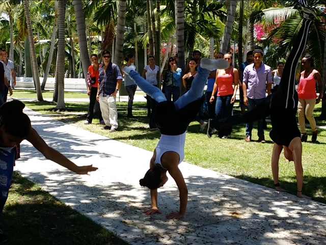 Flash mob dancers, StepFlix Entertainment, Miami, FL.